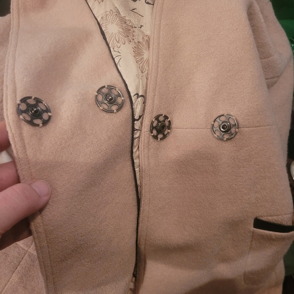 Pink Martini Collection Pale Rose Wool Blend Long Blazer M - Picture 6 of 7